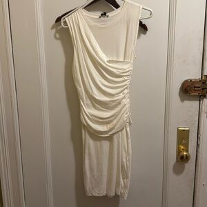 New white theory dress.